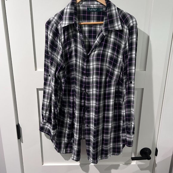 Lauren, Ralph Lauren Plaid Flannel Shirt Ladies Size 1X - Picture 4 of 4